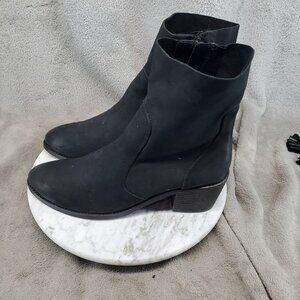 Diba True Shoes Womens 10 Black Nubuck Leather Majestic Ankle Boots